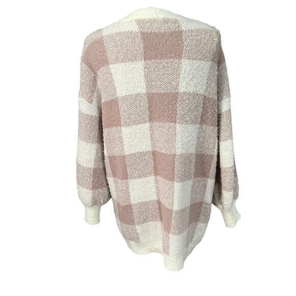 Altar'd State | Women's Beige Cream Plaid Soft Cozy Open Cardigan Sz M - Picture 3 of 4